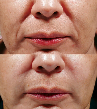 before and after results of bellafill used on nasolabial folds